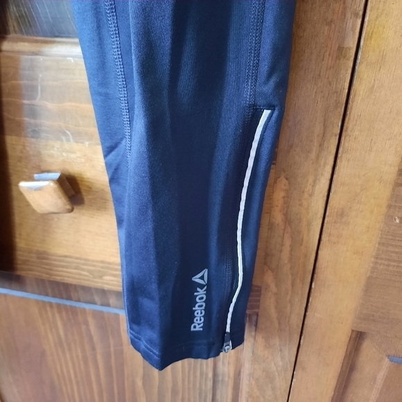🛍 Reebok PlayWarm black athletic workout fleece lined leggings size large - Picture 6 of 12